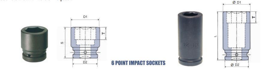  Heavy duty impact sockets